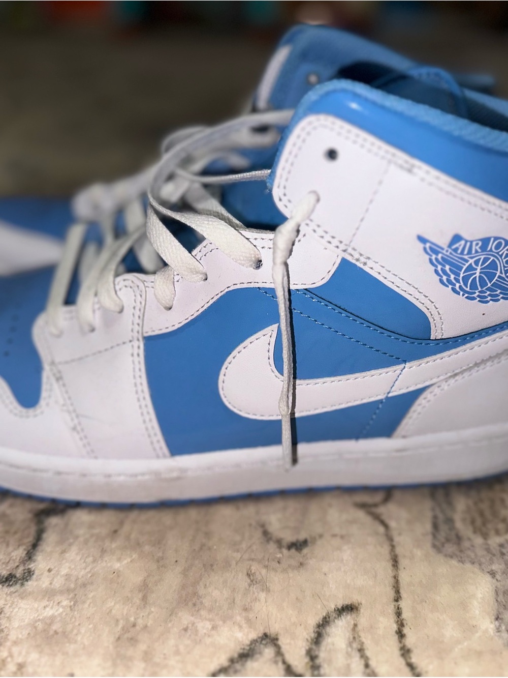 Nike Air Jordan High-Top Sneakers in Blue and White